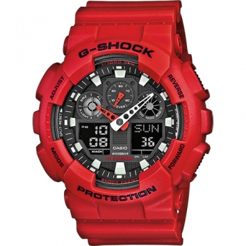 Casio G-Shock GA-100B-4AER Herrenuhr Rot