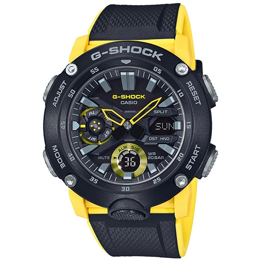 Casio G-Shock GA-2000-1A9ER Herrenuhr Gelb Schwarz Casio G-Shock GA-2000-1A9ER Herrenuhr Gelb Schwarz