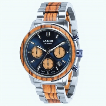 Laimer 0167 Holzuhr Marvin Herrenuhr Chronograph Woodwatch