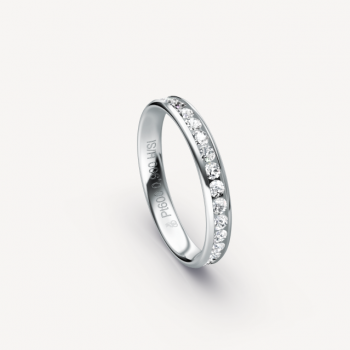 Verlobungsring Weißgold Memory 585 mit Brillanten 0,9 CT