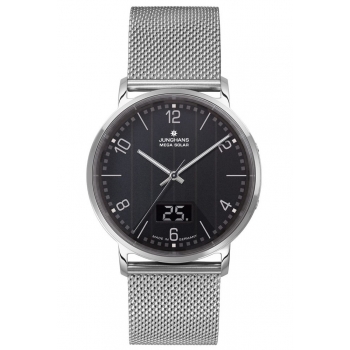 Junghans Mega Solar 056/4628.44 Herrenuhr Klassich Funk Saphirglas