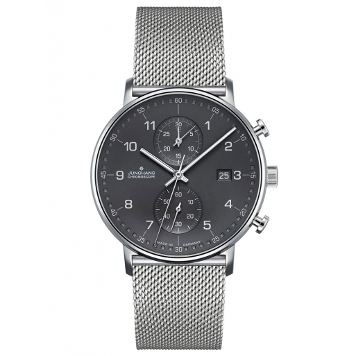 Junghans Form C 41/4877.44 Herrenuhr Klassisch Quarz Chronoscope Saphirglas Junghans Form C 41/4877.44 Herrenuhr Klassisch Quarz Chronoscope Saphirglas
