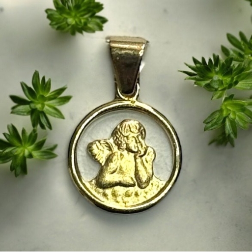 Taufanhänger Rund Taufgeschenk Schutzengel Gelbgold 585 Taufanhänger Rund Taufgeschenk Schutzengel Gelbgold 585
