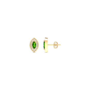 Ohrstecker Gelbgold mit Brillanten und Peridot 0,12 Ct