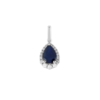 Anhänger Weißgold mit Brillanten und Blausaphir 0,14 Ct