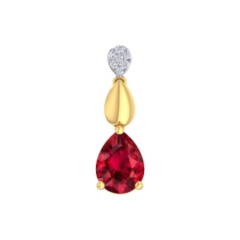 Rubin Anhänger mit Brillanten in Gelbgold 0,03 Ct