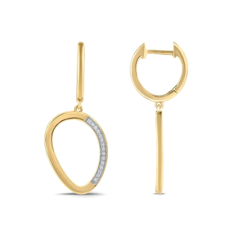 Gelbgold Ohrgehänge Creolen mit Brillanten 0,09 Ct