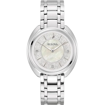 Bulova 96P240 Damenuhr Klassisch Edelstahl Perlmutt Diamant