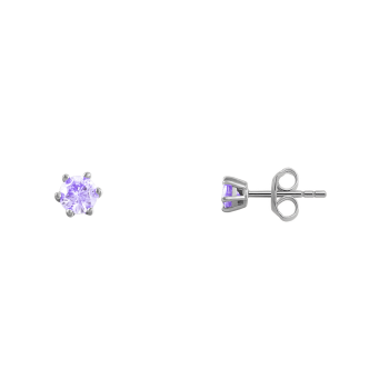 Xenox XS6015 Ohrstecker 925 Silber Zirkonia Lavendel