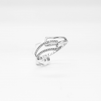 Damenring Weißgold 585 mit Brillanten 0,05 CT Wesselton SI
