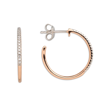 Xenox XS3523R Creolen Classic 925 Silber Rosévergoldet Zirkonia