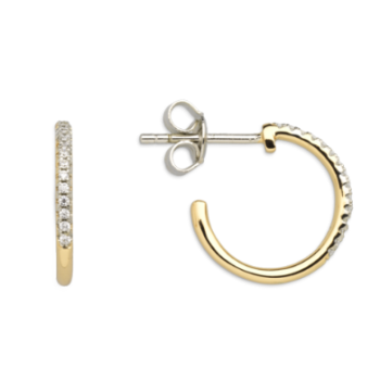 Xenox XS3524G Creolen Classic 925 Vergoldet Zirkonia