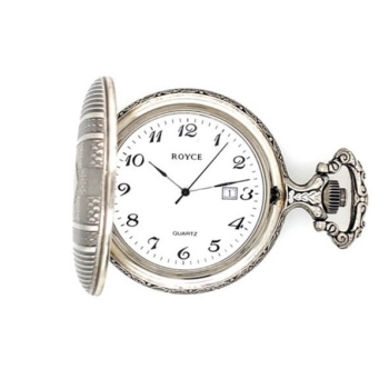 Taschenuhr Royce Swiss 4319904 Quarz Altversilbert mit Deckel