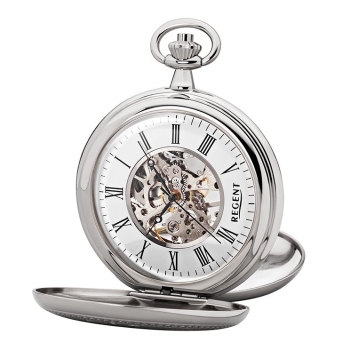 Taschenuhr Regent P-704 verchromt Savonette mechanisch