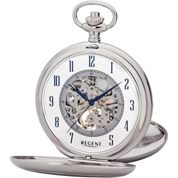 Taschenuhr Regent P-705 verchromt Savonette mechanisch