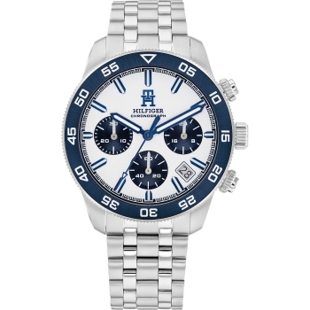 Tommy Hilfiger 1792157 Herrenuhr Quarz Chronograph white blue