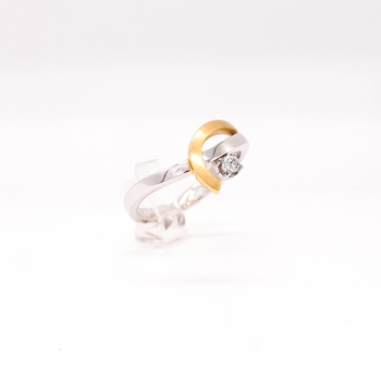 Damenring Weißgold 585 mit Brillant 0,09 CT Wesselton SI
