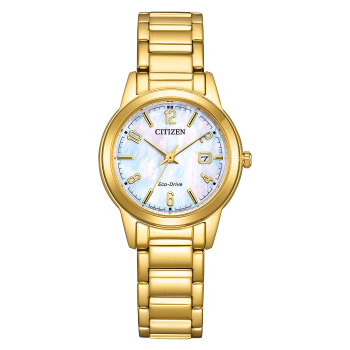 Citizen Eco Drive FE1242-78D Damenuhr Solar Gold Perlmutt