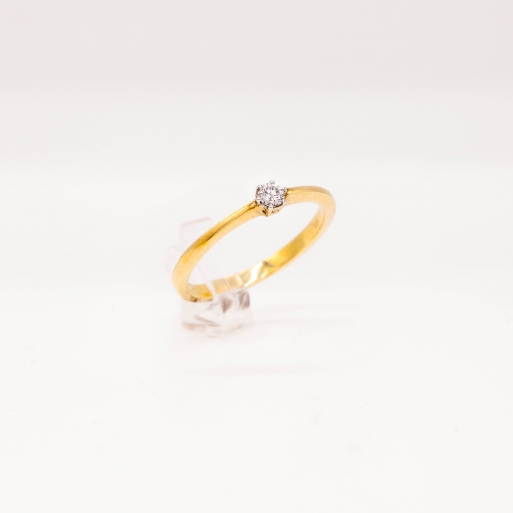 Verlobungsring Gelbgold 585 mit Brillant 0,10 CT Wesselton SI
