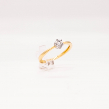 Verlobungsring Gelbgold 585 mit Brillant 0,10 CT Wesselton SI