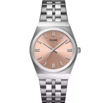 Cluse CW35101 Retro 70's Watch Steel Light Salmon Silver Colour
