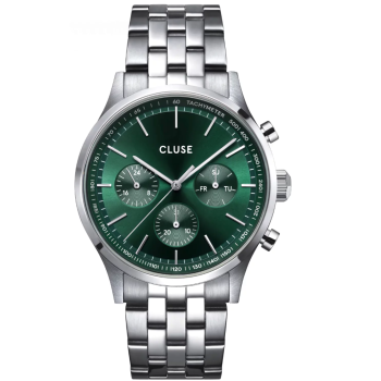 Cluse CW21002 Anthéor Multifunction Watch Steel Green Silver Colour