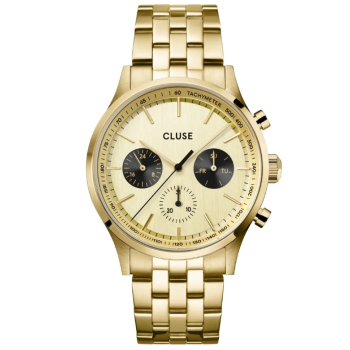 Cluse CW21006 Anthéor Multifunction Watch Steel Black Full Gold Colour