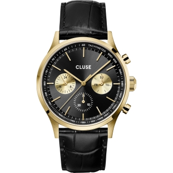 Cluse CW21004 Anthéor Multifunction Watch Steel Black Full Gold Colour