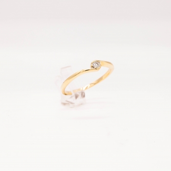 Verlobungsring Gelbgold 585 mit Brillant 0,05 CT Wesselton SI