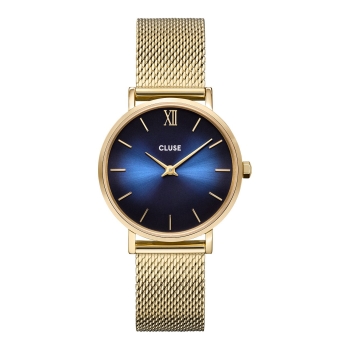 Cluse CW10202 Damenuhr Minuit Mesh Gold Blue Fumé