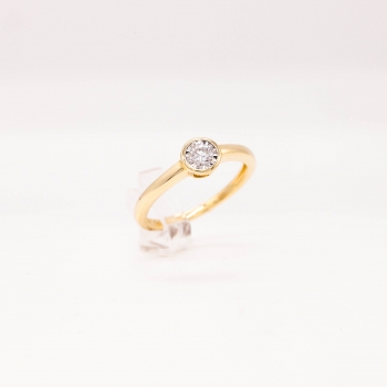 Verlobungsring Gelbgold 585 mit Brillant 0,15 CT Wesselton SI