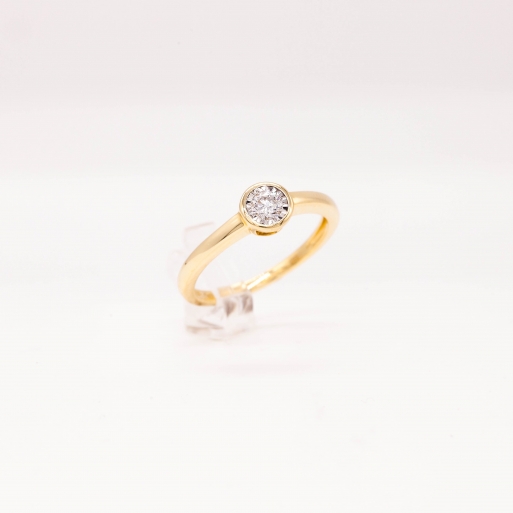 Verlobungsring Gelbgold 585 mit Brillant 0,15 CT Wesselton SI