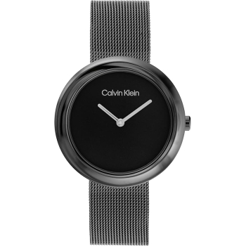 Calvin Klein 25200015 Damenuhr Twisted Bezel Milanaise Black