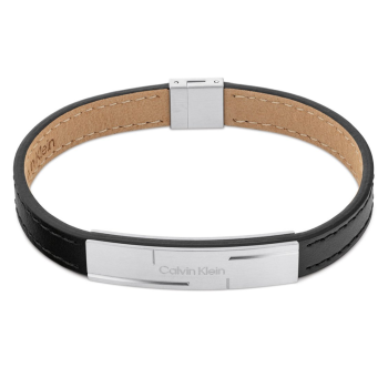 Calvin Klein 35000056 Lederarmband Black Steel