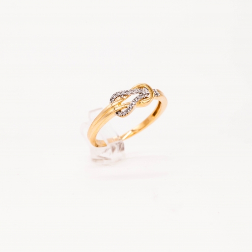 Verlobungsring Gelbgold 585 Knotenring mit Brillanten 0,10 CT Wesselton SI