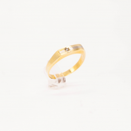 Damenring Gelbgold 585 mit Brillant 0,03 CT Wesselton Pique