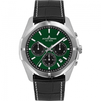 Jacques Lemans 1-2180F Herrenuhr Chronograph Green