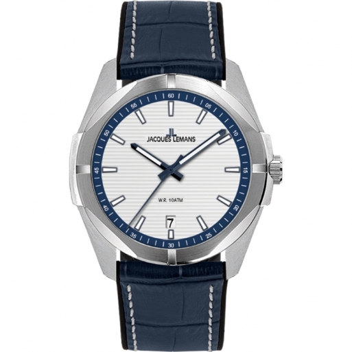 Jacques Lemans 1-2176B Herrenuhr White Blue Jacques Lemans 1-2176B Herrenuhr White Blue
