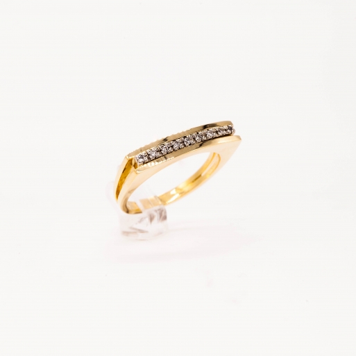 Damenring Gelbgold 585 mit Brillant 0,03 CT Wesselton Pique