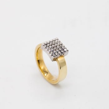 Damenring Gelbgold 585 Massiv mit Brillanten 0,375 CT Wesselton Pique