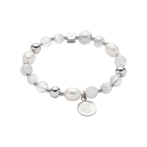 Leonardo 016506 Armband Edelstahl, Perle, Glas