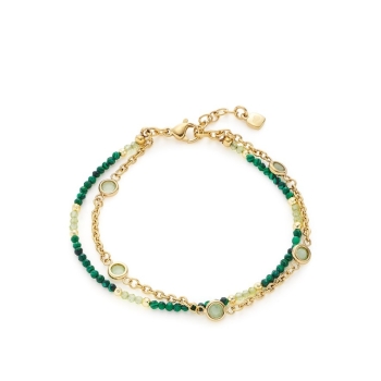 Leonardo 021768 Armband doppelreihig aus goldfarbenem Edelstahl