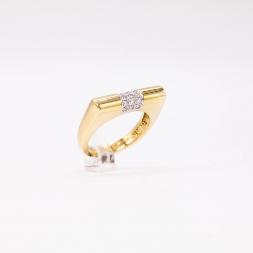 Damenring Gelbgold 585 Massiv mit Brillanten 0,15 CT Wesselton Pique