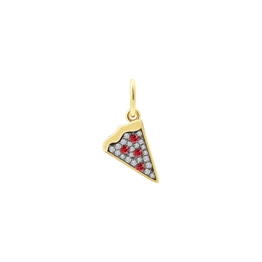 Xenox XS10507G Charm Anhänger Pizza 925 Sterling Silver Zirkonia vergoldet Xenox XS10507G Charm Anhänger Pizza 925 Sterling Silver Zirkonia vergoldet