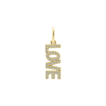 Xenox XS10511G Charm Anhänger Love 925 Sterling Silver Zirkonia vergoldet