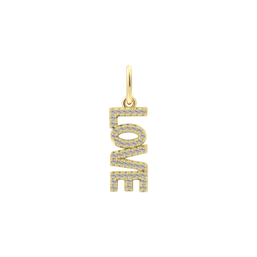 Xenox XS10511G Charm Anhänger Love 925 Sterling Silver Zirkonia vergoldet