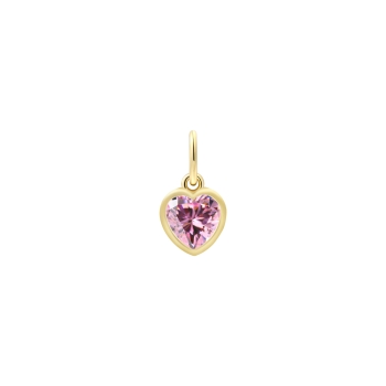 Xenox XS10512G Charm Anhänger Herz rosa 925 Sterling Silver Zirkonia vergoldet