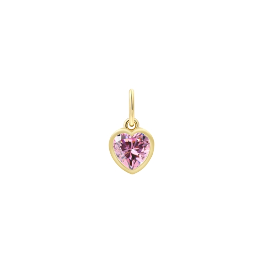 Xenox XS10512G Charm Anhänger Herz rosa 925 Sterling Silver Zirkonia vergoldet