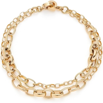 Leonardo 025595 Armband doppelreihig Edelstahl Clip&Mix vergoldet