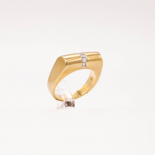 Damenring Gelbgold 585 Massiv mit Brillanten 0,50 CT Wesselton Pique